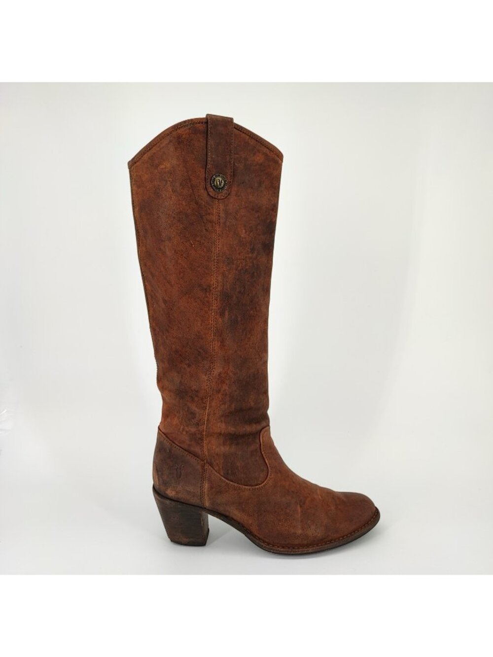 Frye Jackie Button Women’s Size 8.5 B US Boots Leather Brown Tall Riding 76575